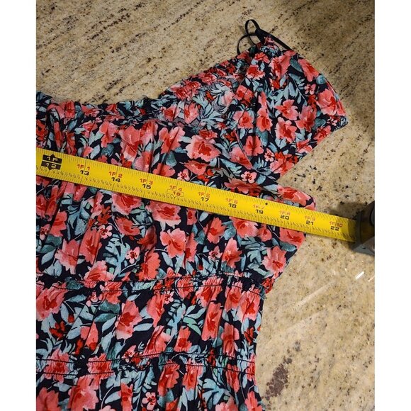 Lot of 2 Old Navy Size XL Red Floral Smocked Tank Ruffle Flowy Boho - Picture 8 of 15